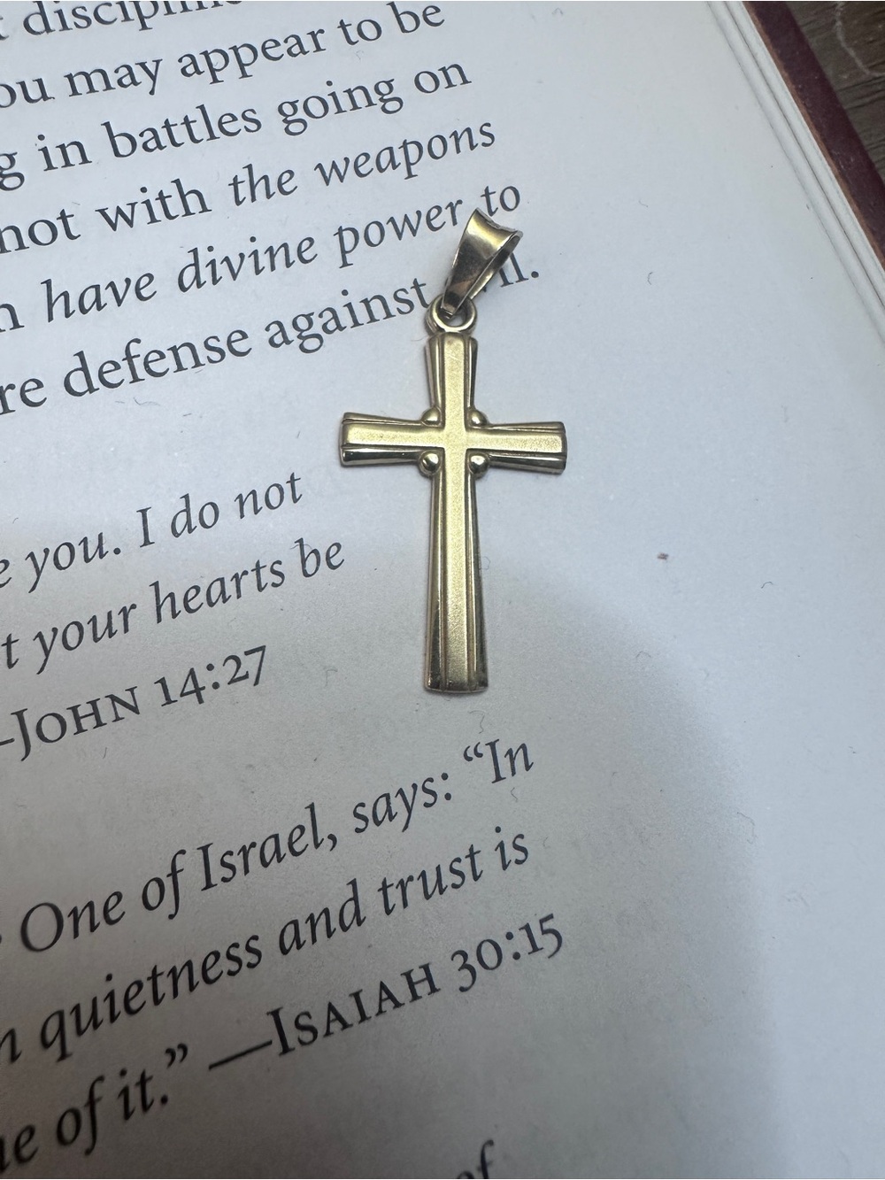 14k Gold Cross Pendant Necklace Made in Italy